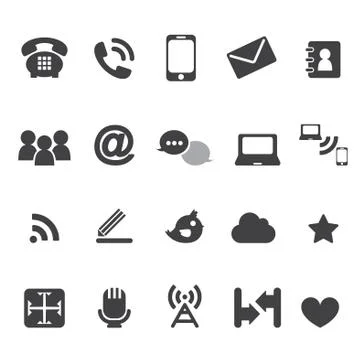 Web communication icons  internet vector set Stock Illustration