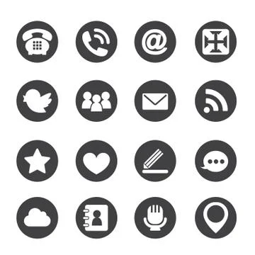 Web communication icons  internet vector set Stock Illustration