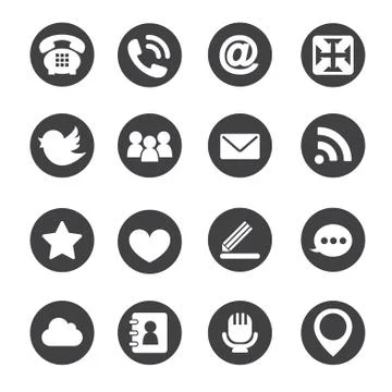 Web communication icons  internet vector set Stock Illustration