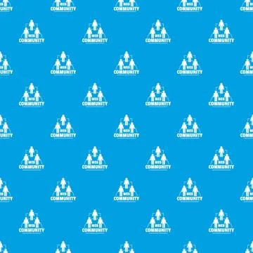 Web community pattern vector seamless blue Stock Illustration