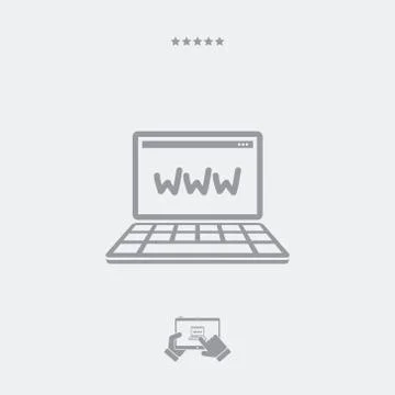 Web computer flat icon 스톡 일러스트