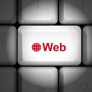 Web concept with computer keyboard Stock Illustration