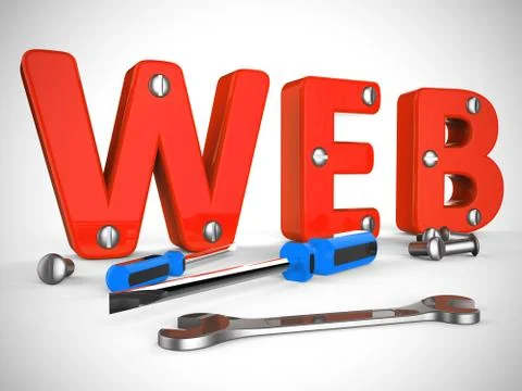 Web concept icon means connected to the World Wide Web - 3d illu Stock Illustration
