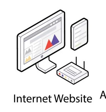 Web concept, web analytics in isometric icon Stock Illustration