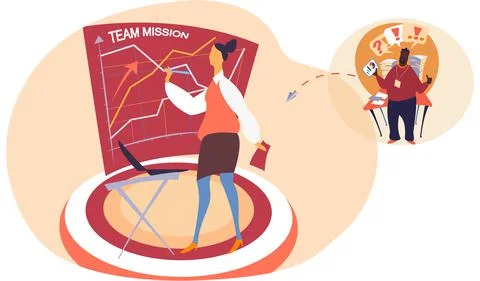 Web conference concept, team of analyst managers discussing project remotely Stock Illustration