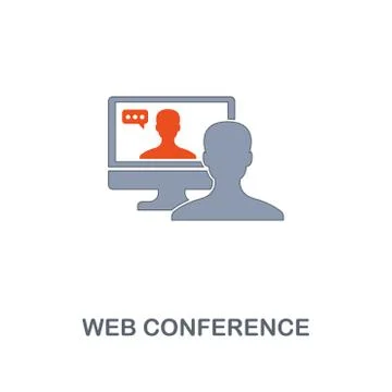 Web Conference icon. Premium two colors style design from contact us icons Stock Illustration