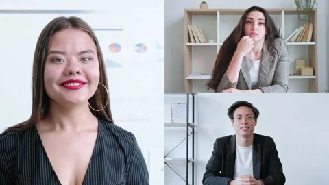 Web conference video coaching colleagues online Stock Footage 234430446