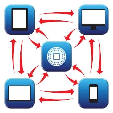 Web Connected Icons Illustrazione stock