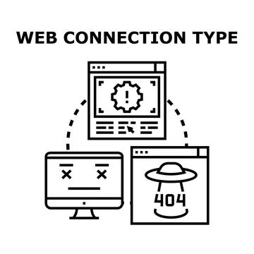 Web connection type problems and errors concept イラスト素材