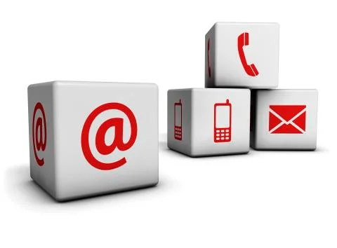 Web contact us icons cubes Stock Illustration