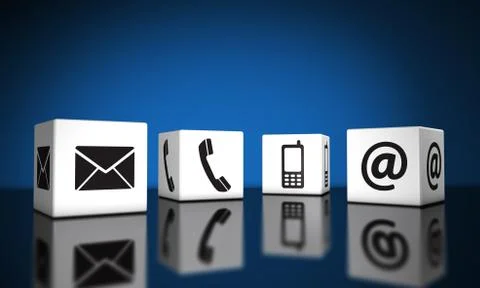 Web Contact Us Icons Cubes Stock Illustration