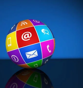Web Contact Us Icons Globe Stock Illustration