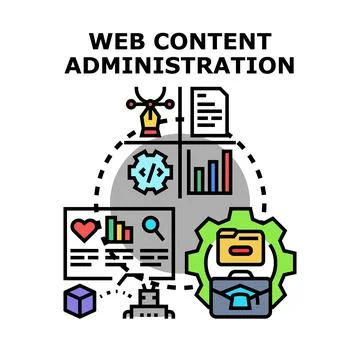 Web content administration process and management cycle イラスト素材