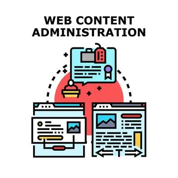 Web content administration process managing online platform Stock Illustration