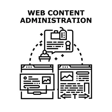 Web content administration process managing online platform イラスト素材