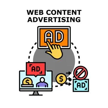 Web content advertising concept with digital marketing campaign Stock Illustration