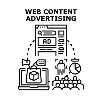 Web content advertising promoting online marketing strategies Stock Illustration