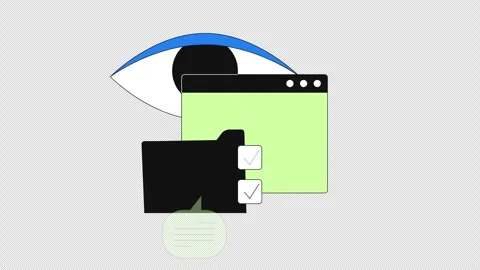 Web content and communication oversight 2D onboarding ui animation Stock Footage 308447151