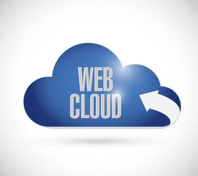 Web content cloud and arrow illustration Stock Illustration