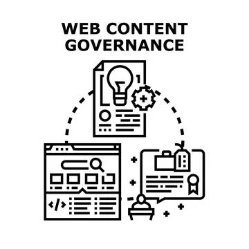 Web content governance concept for digital management Stock Illustration