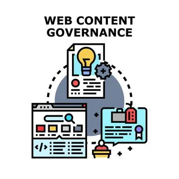 Web content governance concept for digital management Stock Illustration