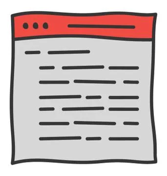 Web content icon in doodle vector Stock Illustration