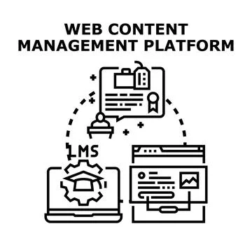 Web content management platform system development Ilustração Stock