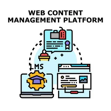 Web content management platform system development イラスト素材