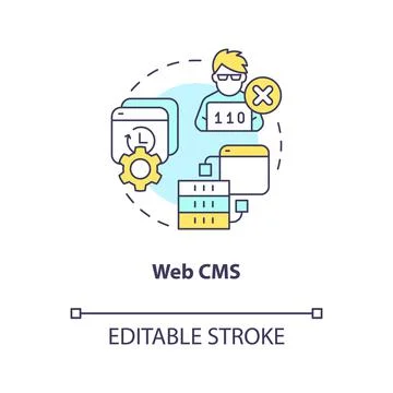 Web content management system concept icon Stock-Illustration
