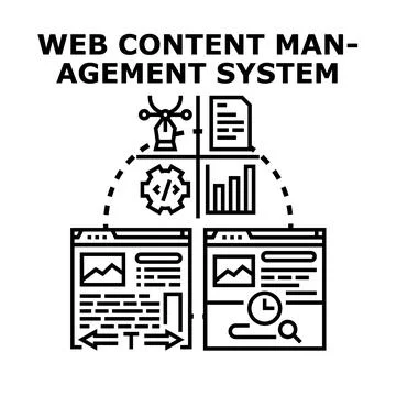 Web content management system developing and optimizing process イラスト素材
