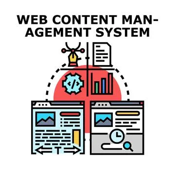 Web content management system developing and optimizing process Stock Illustration