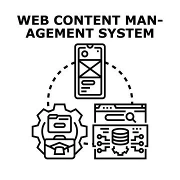 Web content management system technology concept Stock Illustration