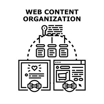 Web content organization planning developing structure Illustrazione stock