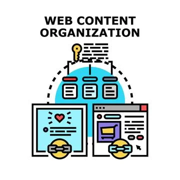 Web content organization planning developing structure Stock Illustration