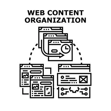 Web content organization system and strategy 스톡 일러스트