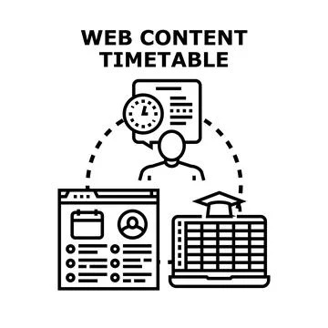 Web content timetable planning and digital strategy scheduling Stock-Illustration