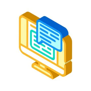Web conversation chat isometric icon vector illustration Illustrazione stock
