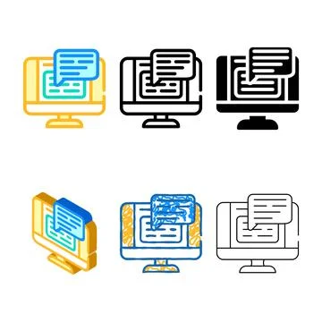 Web conversation chat looks color icon vector Stock Illustration