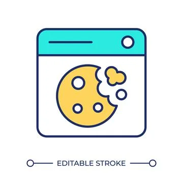 Web cookie line color icon Illustrazione stock