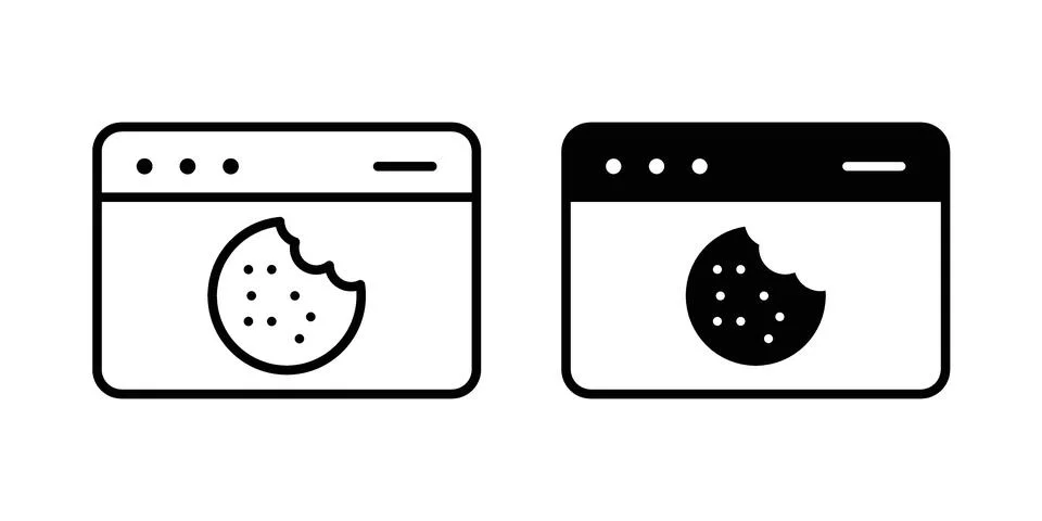 Web Cookies icon linear versions pack on white background 스톡 일러스트