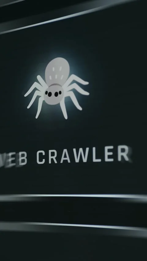 Web crawler concept shown with a stylized spider icon Stock Footage 335867276