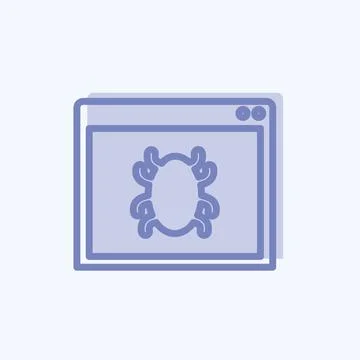 Web Crawler Icon in trendy two tone style isolated on soft blue background 库存插图
