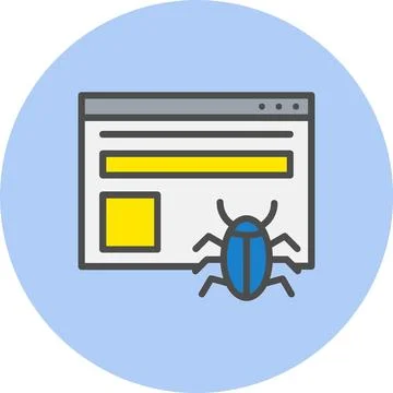 Web Crawler Line Filled Circle Icon Stock Illustration