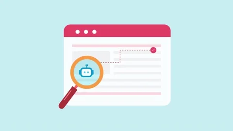 Web crawler, search engine bot indexing page. Stock Footage 236087056