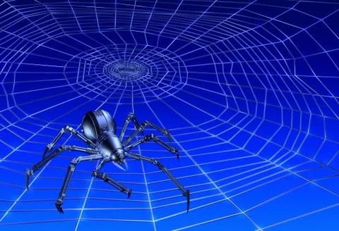 Web Crawling CyberSpider Stock Illustration