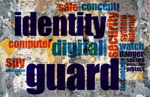 Web crime word cloud grunge concept Illustrazione stock