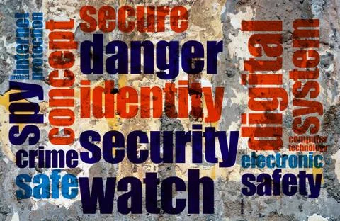 Web crime word cloud grunge concept Illustrazione stock