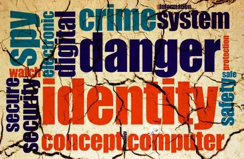 Web crime word cloud grunge concept Stock Illustration