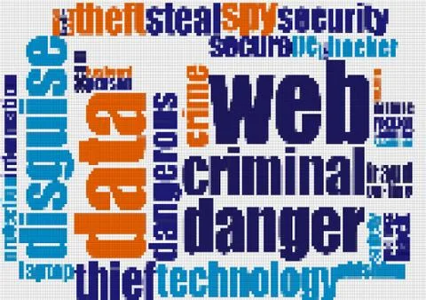Web criminal danger word cloud 스톡 일러스트