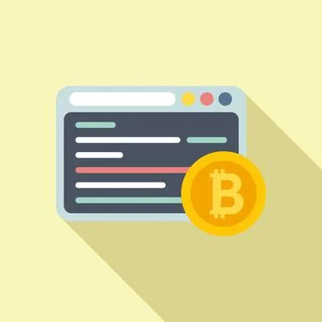 Web crypto icon flat vector. Money bitcoin 스톡 일러스트